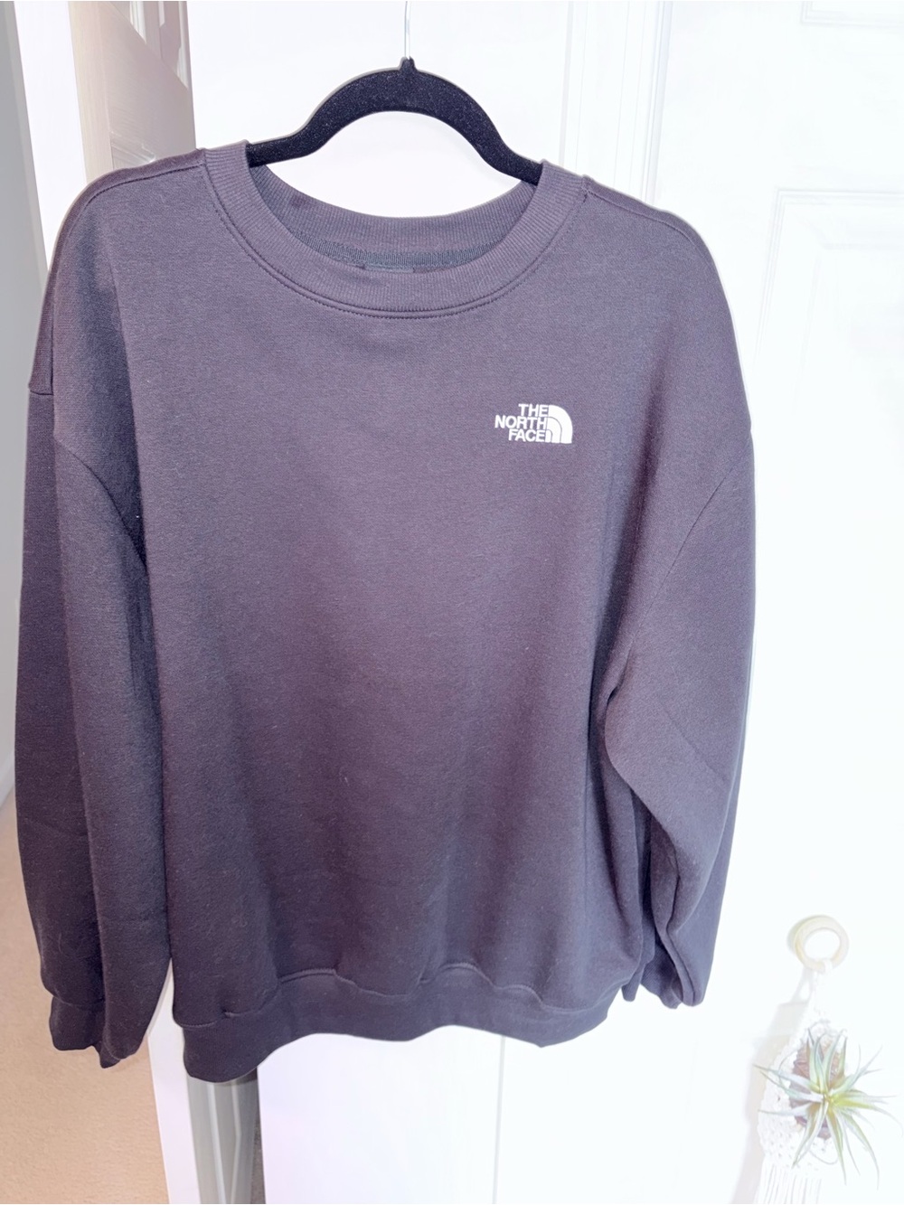 The North Face Black Crewneck Sweatshirt with White Logo